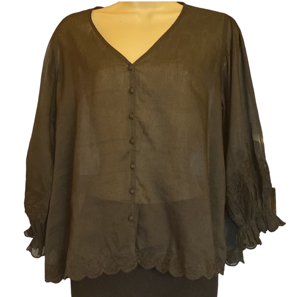 Velvet by Graham & Spencer Linen Blouse nwot size S